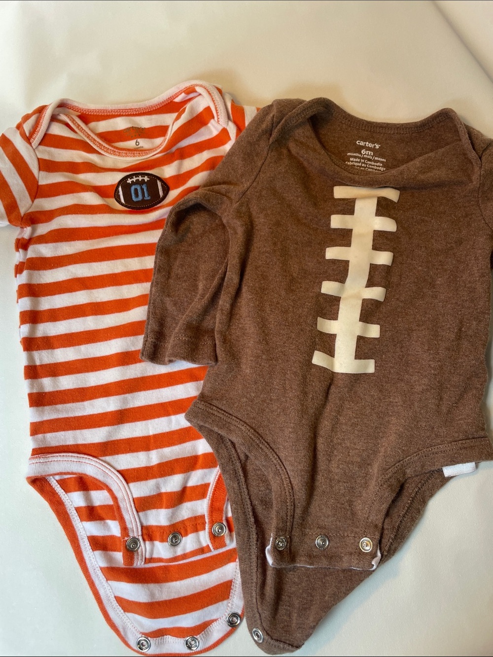 Carter's Brown Football One-Piece Bodysuit - Brown